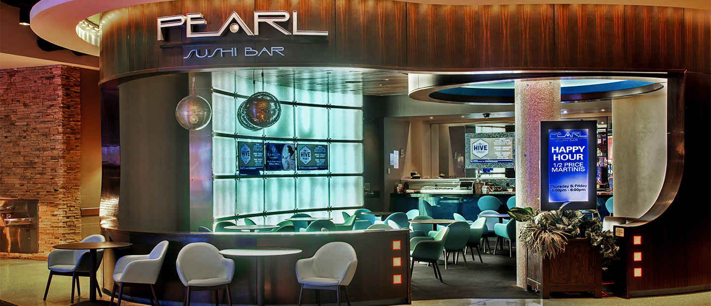 Pearl Sushi Bar Facade and Seating