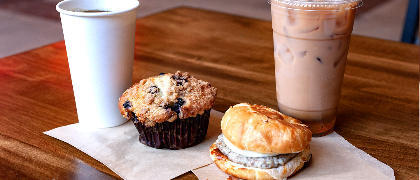 muffin and breakfast sandwich at The Crafty Stir