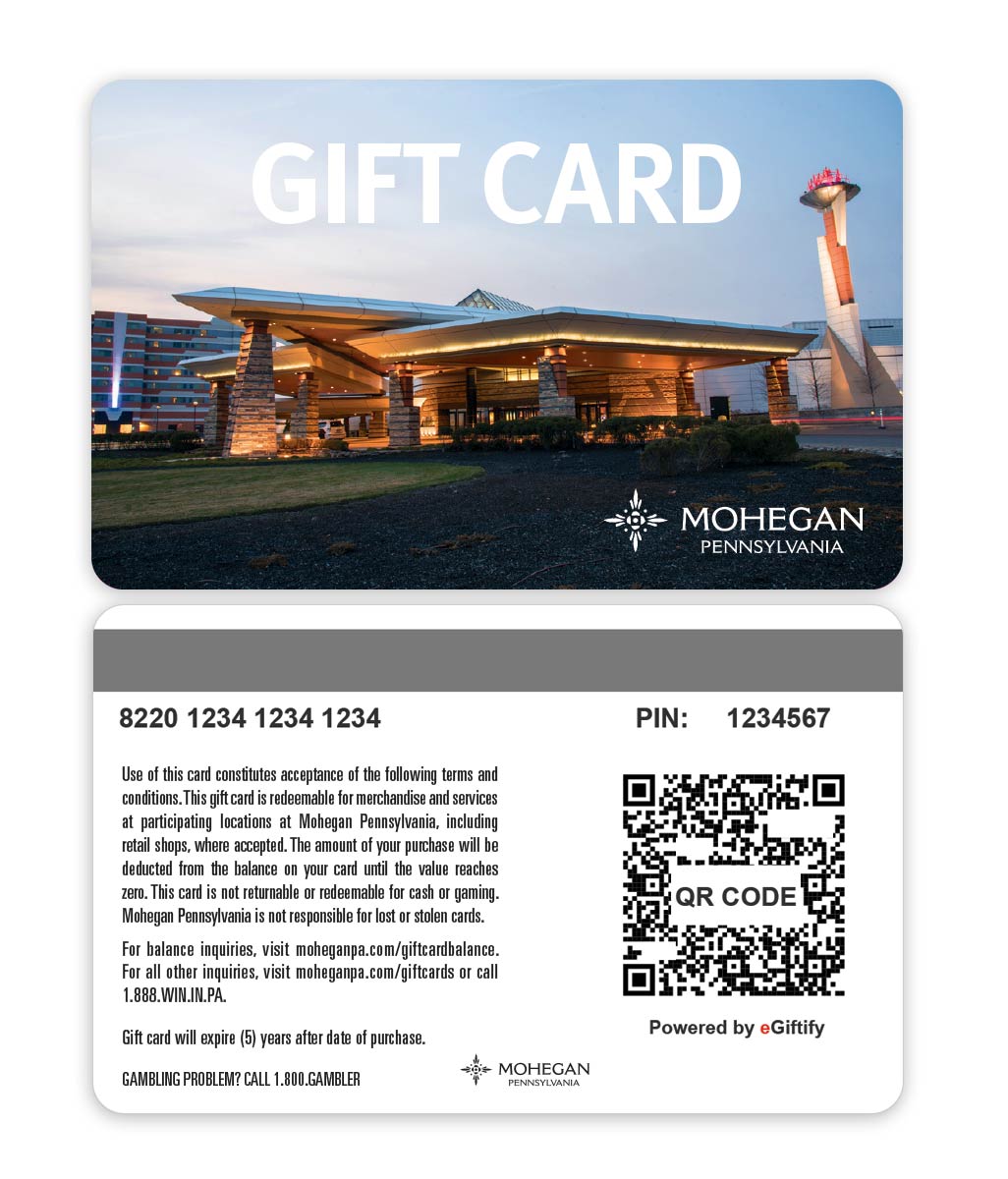 mohegan pennsylvania digital gift card